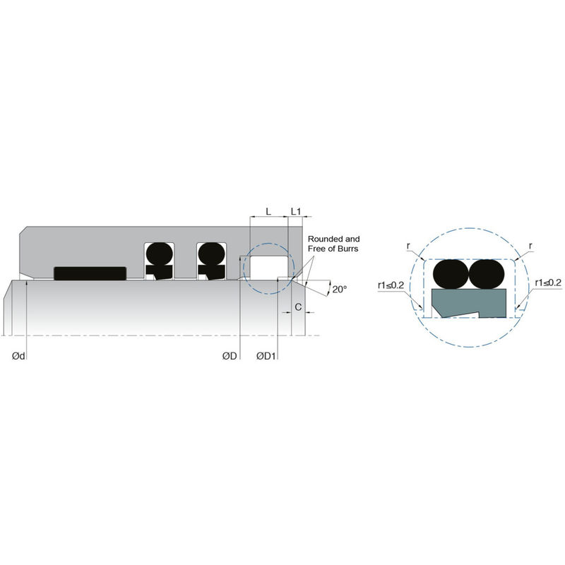 KL103 PTFE Wiper Seal Typy Niskie tarcie dla cylindrów pneumatycznych