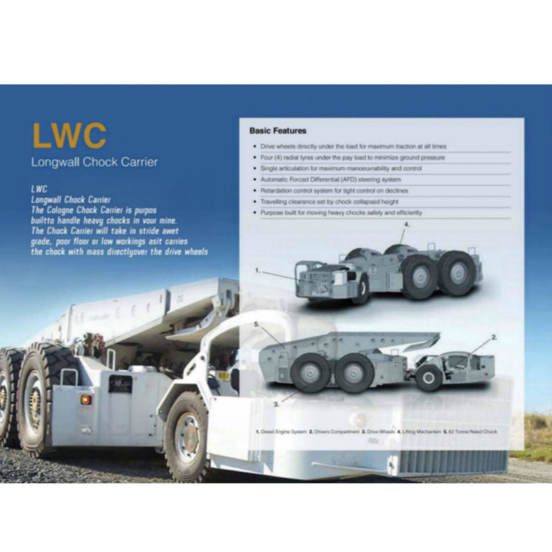 55/70T LWC Longwall Chock Carrier 10 Km/Hr 20 Km/Hr Do podziemnych operacji w kopalniach węgla