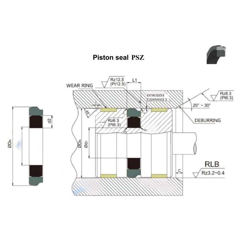 Typ PSZ Zestawy pieczętowania hydraulicznego metalurgicznego mechanicznego Rozmiar standardowy
